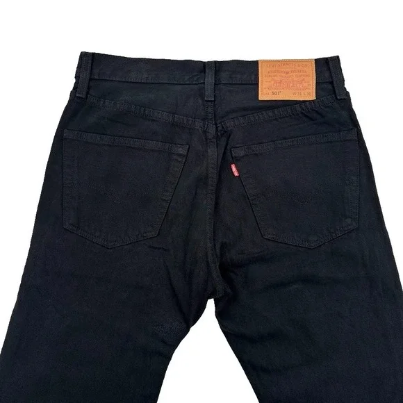 Levi's 501 Straight Leg Jeans Mens 31X32 Black Denim Button Fly Reclaimed NWT - Picture 6 of 16